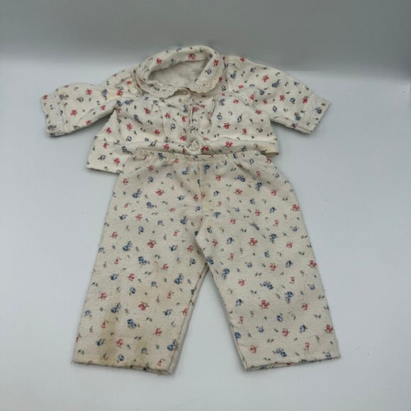American Girl Other - American Girl Doll Floral Pajamas Set Cream Pink Blue Lace Trim 18 Inch Doll
